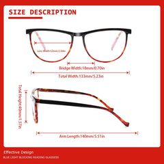 Reading Glasses 5 Pairs Fashion Ladies Readers Spring Hinge with Pattern Print Eyeglasses