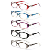 5 Pack Ladies Reading Glasses for Women Men Blue Light Glasses Fashion Spring Hinge Oval Readers