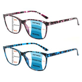 2 Pack Reading Glasses for Men Women Blue Light Blocking Progressive Multifocal