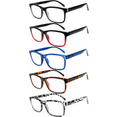 5 Pack Men Women Reading Glasses Blue Light Blocking Glasses Computer Readers Spring Hinge Eyeglasses
