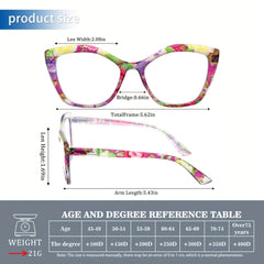 4-Pack New Reading Glasses Ladies Readers Blue Light Pattern Print Eyeglasses