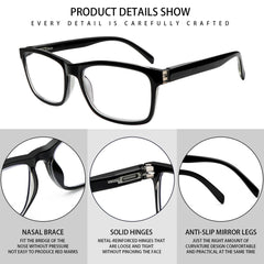 5 Pack Men Women Reading Glasses Blue Light Blocking Glasses Computer Readers Spring Hinge Eyeglasses