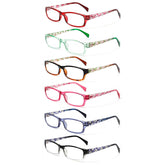 6 Pack Multifocal Women's Reading Glasses Anti Blue Light Lens Reading Glasses