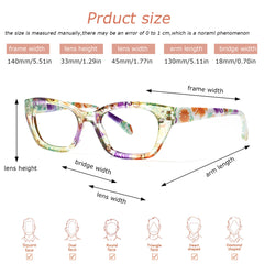 5-Pack Reading Glasses Women Readers Spring Hinge Pattern Print Eyeglasses Computer Reading Glasses,TV Glasses for Women