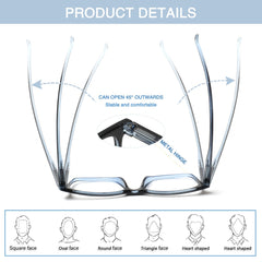5 Pack Reading Glasses for Men Spring Hinges Lightweight Fashion Reader