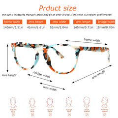 KERECSEN 5-Pack Blue Light Blocking Glasses for Computer Gaming, Fashion Fake Helps Reduce Screen Fatigue Eyeglasses for Women Men