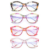 4-Pack New Reading Glasses Ladies Readers Blue Light Pattern Print Eyeglasses