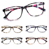 5 Pack Ladies Reading Glasses Spring Hinge Fashion Pattern Print Eyeglasses Women