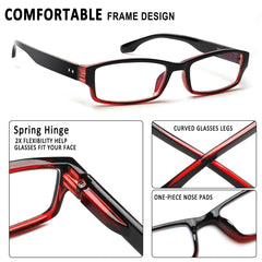 6 Pack Spring Hinge Reading Glasses Fashion Computer Readers Bluelight Glasse