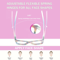 Kerecsen Reading Glasses 4 Pairs Fashion Ladies Readers Spring Hinge with Pattern Print Eyeglasses for Women