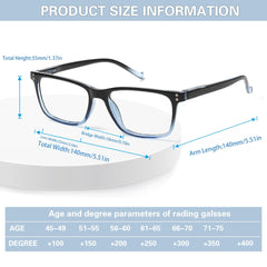 5 Pack Reading Glasses for Men Spring Hinges Lightweight Fashion Reader