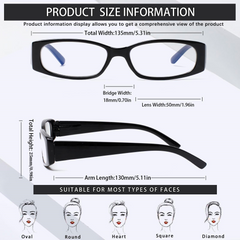 5-Pack Reading Glasses Blue Light Blocking Spring Hinge Readers for Men