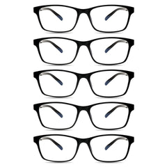 KERECSEN 5 Pack Rectangle Blue Light Blocking Computer Glasses 9042
