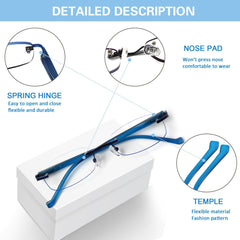 3 Pack Reading Glasses Anti Blue Light Lenses Unisex FLG001
