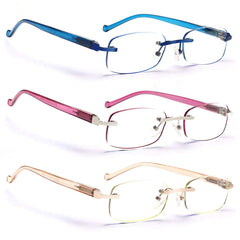 KERECSEN 3 Pack Rimless Reading Glasses Unisex 001