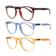 KERECSEN 3 Pack Fashionable Women's Men's Use Reading Glasses Anti-Blue Light Blocking Electronics Blue Light 237-3C