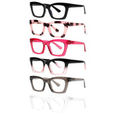 KERECSEN 6 Pack Large Rectangle Blue Light Blocking Computer Glasses Unisex HN077