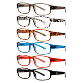 KERECSEN 6 Pack Unisex Rectangular Presbyopia Glasses Anti-Blue Light Reading Glasses 076