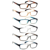 KERECSEN 6 Pack Rectangle Blue Light Blocking Computer Glasses Unisex 315-5