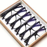 KERECSEN 6-Pair Stylish Blue Light-Blocking Reading Glasses Featuring a Spring Hinge Design And High-Quality Blue Light-Blocking Lenses, These Glasses Are Lightweight And Comfortable to Wear. Perfect for Men Who Use Computers. Great Holiday Gift
