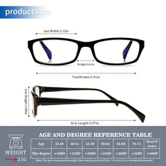 KERECSEN 6 Pairs of Presbyopia Glasses for Men And Women Easy Black Frame Reading Glasses Block Blue Light Readers Durable Not Afraid of Losing Versatile And Fashionable for All Face Shapes Metal Spring Hinges