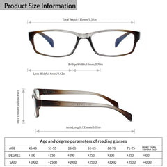 KERECSEN 6 Pack Rectangle Blue Light Blocking Computer Glasses Unisex 315-5