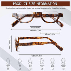 Semi-Rimless Reading Glasses Unisex 4 Pack 218-3 | KERECSEN