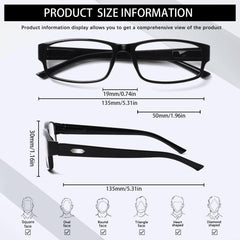 KERECSEN 6 Pack Rectangle Blue Light Blocking Computer Glasses Unisex HN072