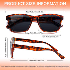 KERECSEN 5 Pack Rectangle Reading Glasses includes sun Readers Unisex 183