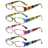 4 Pack Reading Glasses Women's HD Oval Spring Hinge Glasses 109-2
