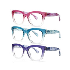 3 Pack Reading Glasses Women and Man Anti BlueLight Readers Anti Eyestrain Reading Glasses Blue LightBlocking Computer Eyeglasses