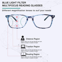 KERECSEN 4 Pack Rectangle Multifocal Glasses Unisex 205