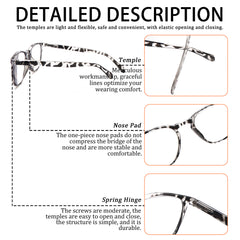 KERECSEN3 Pack Anti-Blue Light Presbyopia Glasses with Spring Hinge Unisex Fashion Computer Reading Glasses 237-2