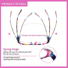 4 Pack Reading Glasses Women's HD Oval Spring Hinge Glasses 109-2