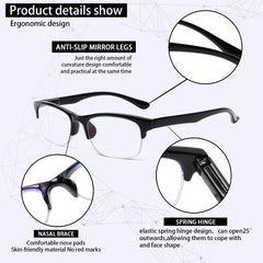 KERECSEN 6 Pack Rectangle Blue Light Blocking Computer Glasses 088