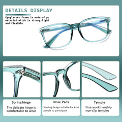 KERECSEN 2 Pack Square Multifocal Glasses Unisex 000-8