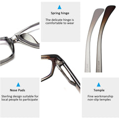 KERECSEN 6 Pack Rectangle Blue Light Blocking Computer Glasses Unisex 315-5