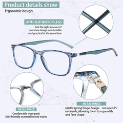 KERECSEN 4 Pack Rectangle Multifocal Glasses Unisex 205