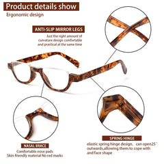 Semi-Rimless Reading Glasses Unisex 4 Pack 218-3 | KERECSEN