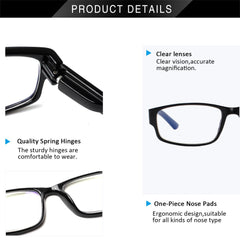 KERECSEN 6 Pack Reading Glasses for Unisex Rectangular Frame Which Filter out UV Computer Reading HN072