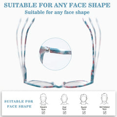 KERECSEN 5 Pack Reading Glasses for Women & Men with Anti-Blue Light Lenses - Macaroon Colors (, Blue, Light) Round/Full/Round Frames, Flexible Hinges Suitable for Computer, Smartphone, E-Books - Ideal Gift Set