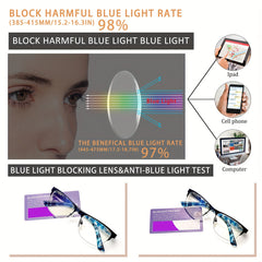 KERECSEN 3-Pair Metal Frame Reading Glasses Unisex Plastic Temples Blue Light Blocking Computer And Mobile Use Features: - Metal Spring Hinges - Lightweight And Durable - Stylish Design - Perfect Gift for Elders on Christmas Or Halloween