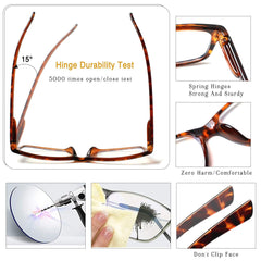 KERECSEN 5 Pack Rectangle Reading Glasses Unisex CG291