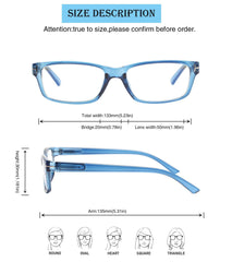 KERECSEN 5 Pack Rectangle Reading Glasses Unisex CG291