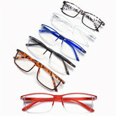 KERECSEN 6 Pack Stylish Speckled Square Reading Glasses for Women, HD Blue Light Blocking Ultra Lightweight Readers with Flexible Spring Hinge