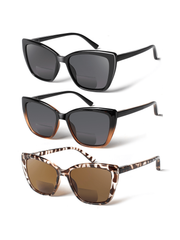 3 Pack Bifocal Reading Sunglasses For Men/Women - Fashion UV400 Sunglasses With Readers Built In Sun Outdoo