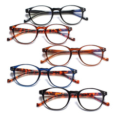 KERECSEN 5 Pack Round Reading Glasses Unisex 073