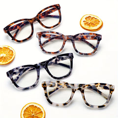 KERECSEN pack Stylish Anti-blue Light Reading Glasses, Specially Designed for Women, with Stylish Lace Frames/spring Hinges, Advanced Blue Light-blocking Lenses Effectively Relieve Eye Strain. Ideal for Daily Commuting And Reading