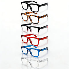 KERECSEN 6 Pairs Of Square-Frame Anti-Blue Light Reading Glasses for Women Fashionable Reading Glasses with Metal Spring Hinges Durable Blue Light Blockers for Mobile Phones And Computers Essential Gift for Every Occasion