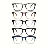 5 Pack Reading Glasses for Women/Men Anti-Blu-ray Computer Reader Spring Hinge Vintage Eyeglasses